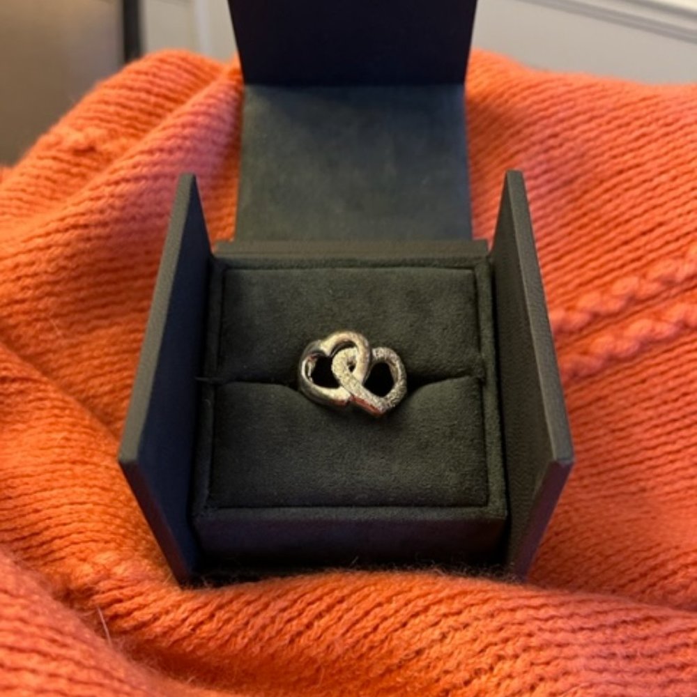 Silver Double Open Heart Ring - Sz. 7